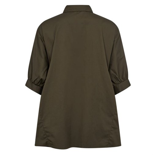 Skjorte bluse med bindbånd og vidde i army fra Co\'Couture